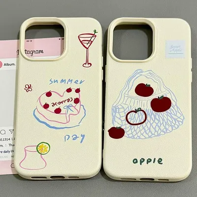 INS Leather Phone Case For IPhone 16 Pro Max Case IPhone 11 12 13 14 15 Pro MaxShockproof Soft Silicone Cover Case Funda Bumber
