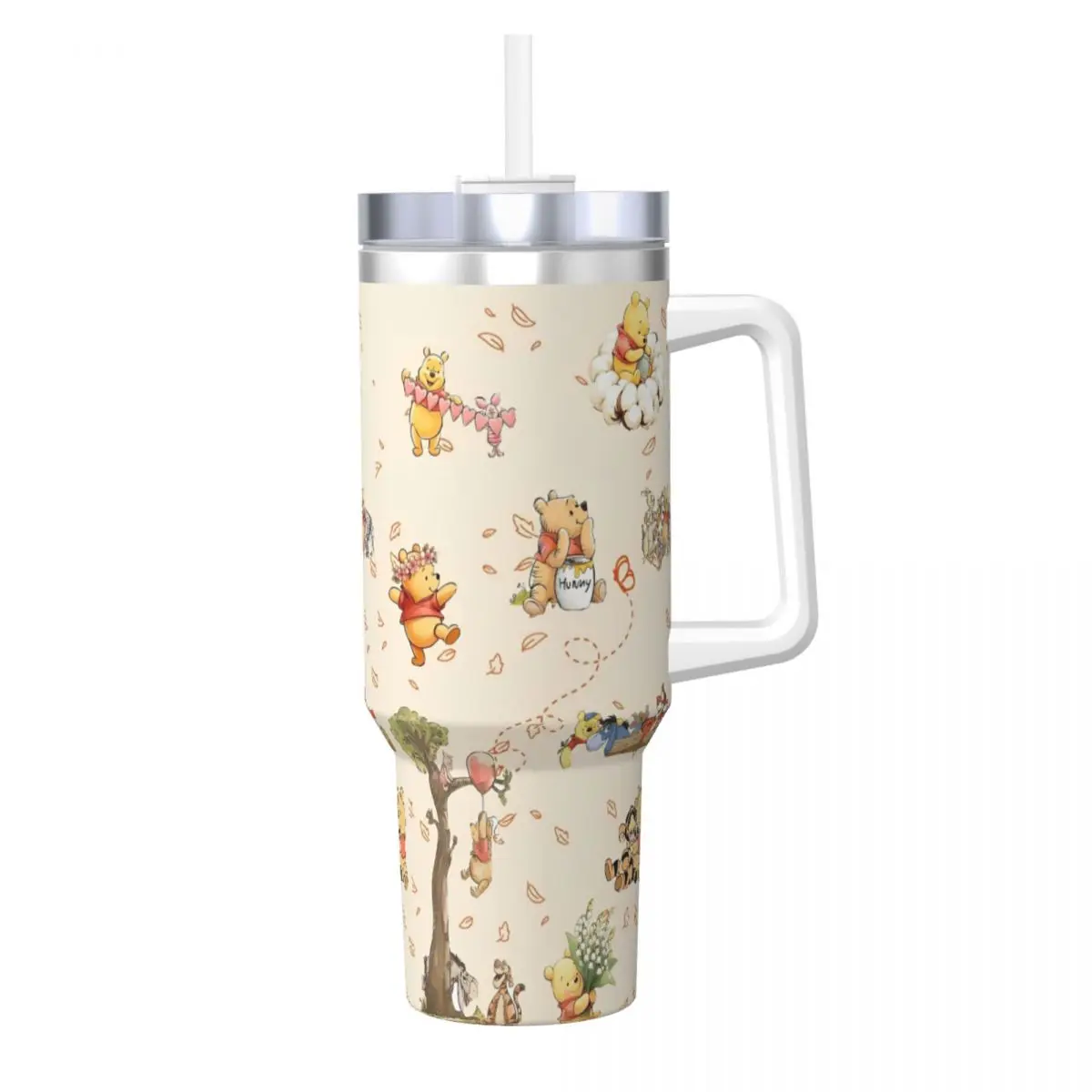Winnie The Pooh Animation Tumbler Heiße Getränke Wasserflasche Wärme halten Edelstahl Kaffeetasse Benutzerdefinierte Camping Tassen Tasse Image