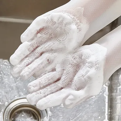 Pet Grooming Reinigungshandschuhe Hund Katze Badeshampoo Handschuh Wäscher Magic Dishwashing Cleanner Schwamm Silikon Haarentfernungshandschuh