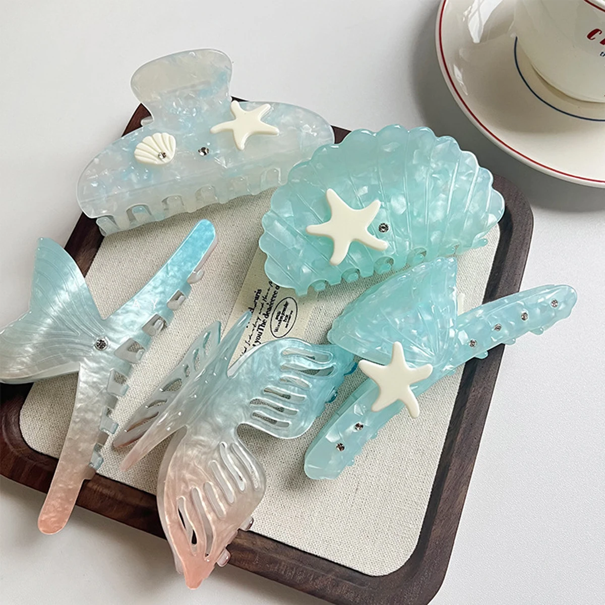 1PC Ocean Series Mädchen-Muschel-Haarklammer, neue High-End-Haarnadel im französischen Stil Image