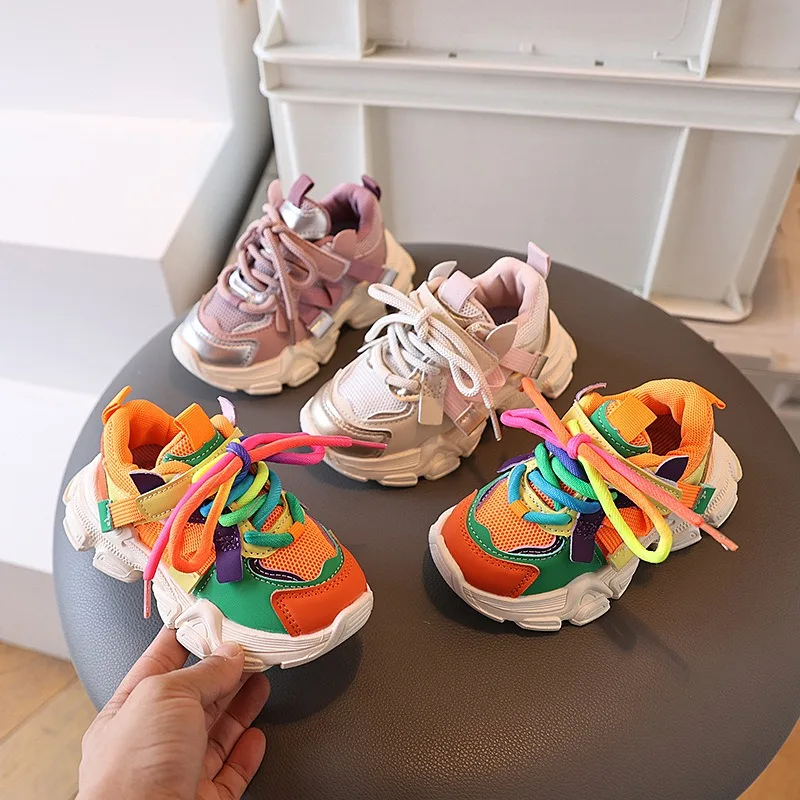 Lässige Turnschuhe für Mädchen und Jungen, weiche Sohle, Sportschuhe für Kinder, Herbst, bunt