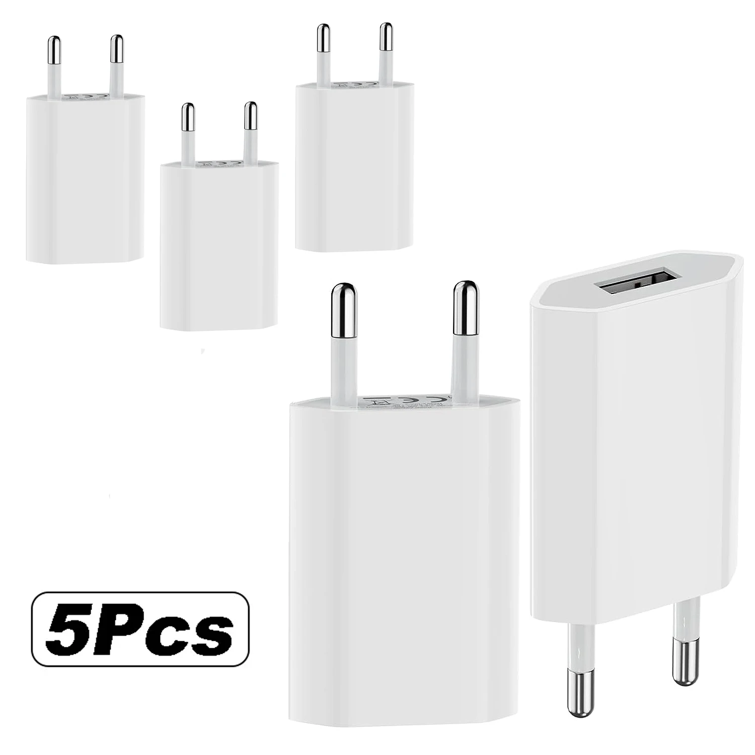 5/1Pcs Universal 5V 1A EU Stecker USB Wand Telefon Ladegerät Für iPhone iPad Samsung Xiaomi redmi Google Huawei Ladegerät Power Adapter Image