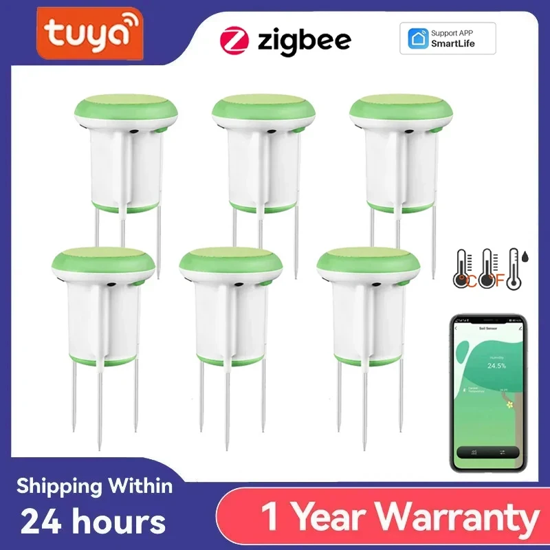 Tuya Smart Zigbee Boden Temperatur Und Feuchtigkeit Monitor Sensor Wasserdichte Thermohygrometer Garten Automatisierung Bewässerung Detektor Image