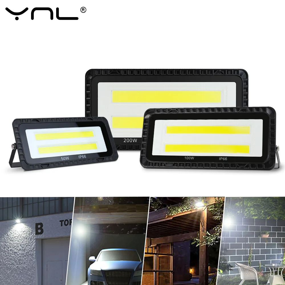 LED Flutlicht 50W 100W 200W IP66 220V Außenbeleuchtung COB Flutlicht Scheinwerfer Wasserdichte Außenprojektor LED Gartenlampe