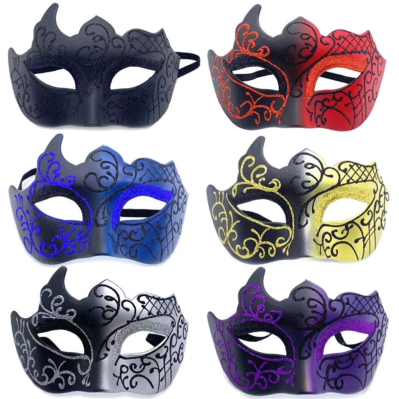 Retro bemalte halbe Gesicht Maskerade Maske für Frauen und Männer Venedig Maske Halloween Kostüm Zubehör Cosplay Party Requisiten Image