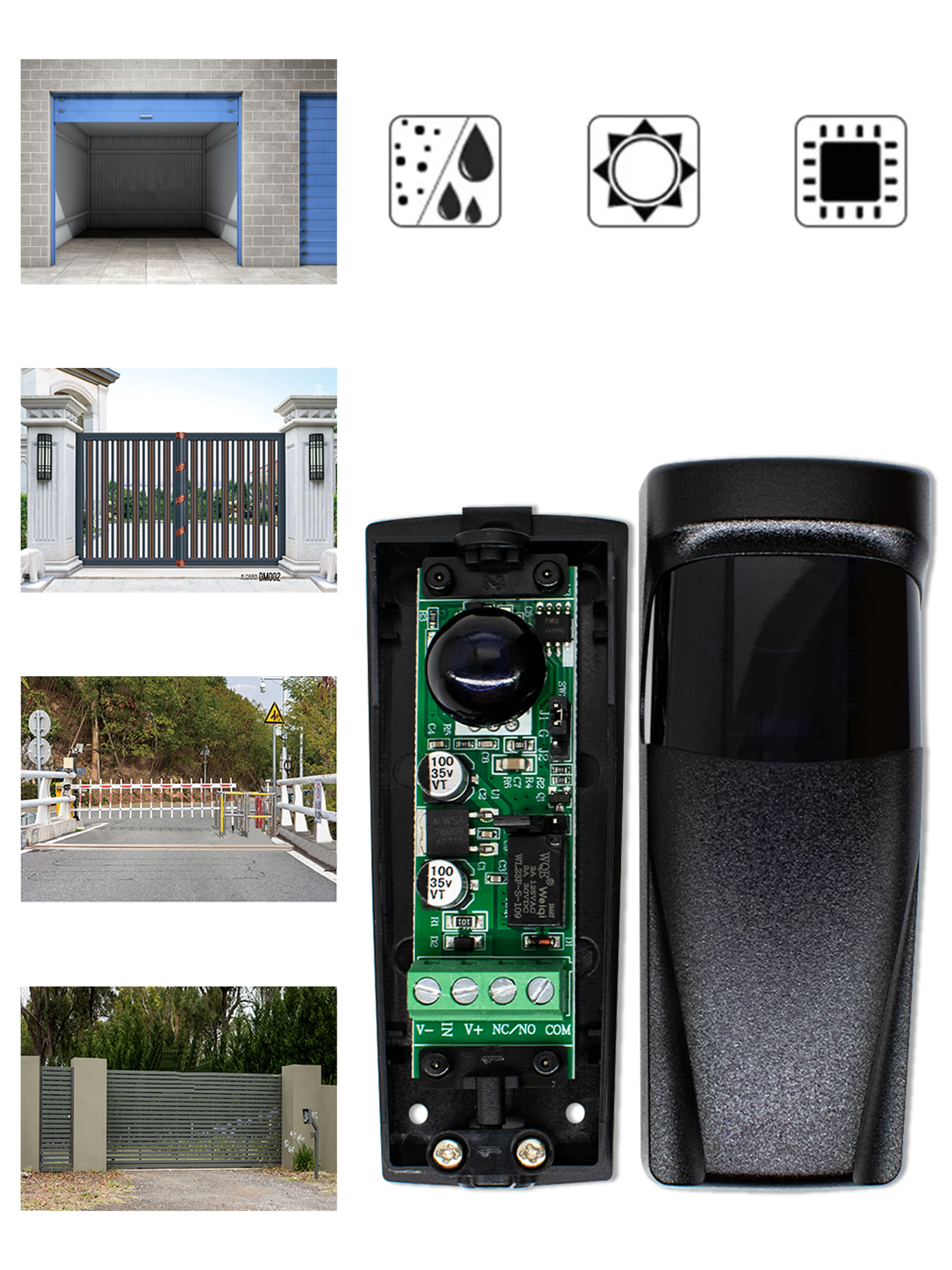 Motion Sensor Fotozelle Garage Tür Infrarot Sensor 12V-24V AC/DC Für HORMANN DITEC DOORHAN SOMMER Schiebe tor Ir Barriere Image