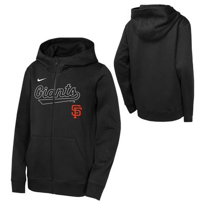 San Francisco Giants Nike Fleece-Kapuzenpullover mit durchgehendem Reißverschluss – Jugendliche Image