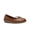 Ballerina CLARKS "Freckle Ice", Damen, Gr. 37, schwarz tan leather, Leder, casual, Schuhe, Slipper, Flats, Flats, Slipper mit Schleifchen