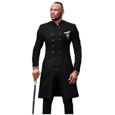 African Design Solid 2 Piece Men Suits For Wedding Groom Tuxedos Slim Fit Men Suits Prom Party Best