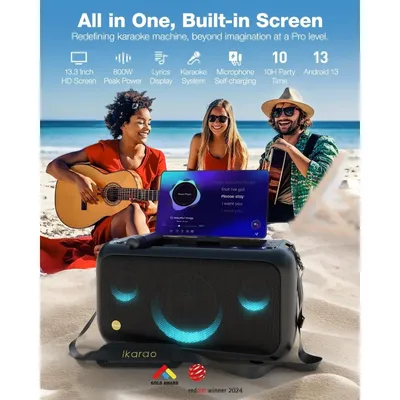 Karaoke Machine for Adults with Lyrics Display, Built-in Screen, Truly All in One Karaoke Machine