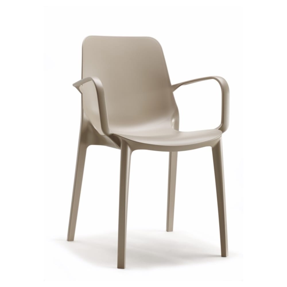 Fauteuil design en plastique taupe