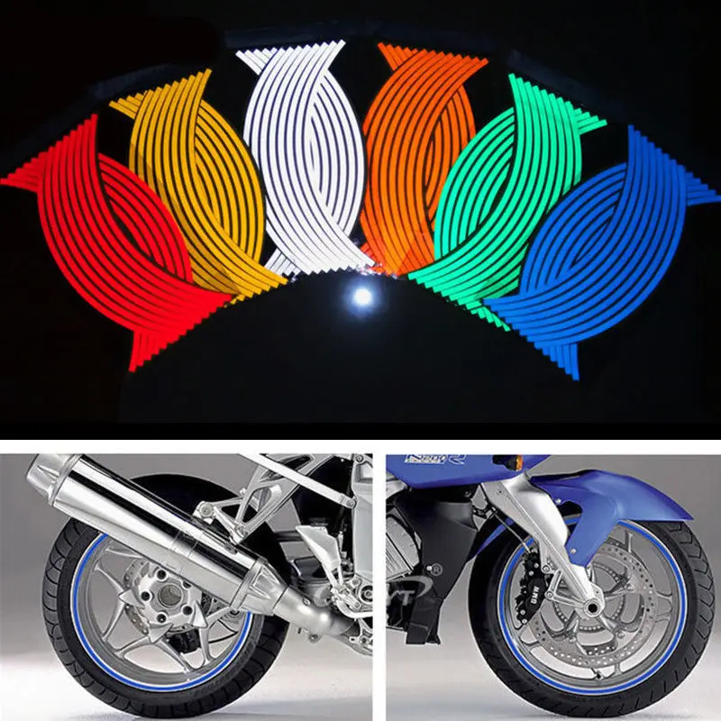 Autocollants de roue de moto, bande rayée de jante de coulée, autocollant d
