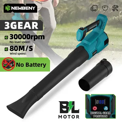 NEWBENY 30000RPM Brushless Electric Air Blower 80m/s 3Gears Cordless Snow Leaf Cleaner Garden Power Tools For Makita Battery Pin