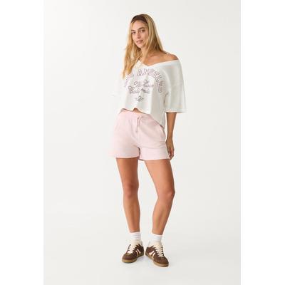 Stradivarius Cropped city slogan T-shirt Pastel pink S