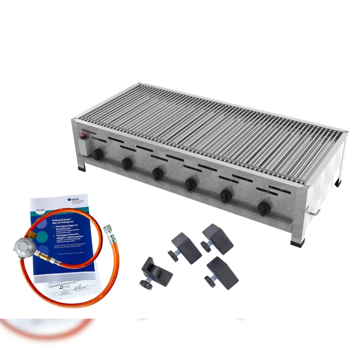 ChattenGlut Gasbräter 6-flammig 27kW Tischgerät Einzelne Edelstahlstäbe als Rost mit DGUV Image