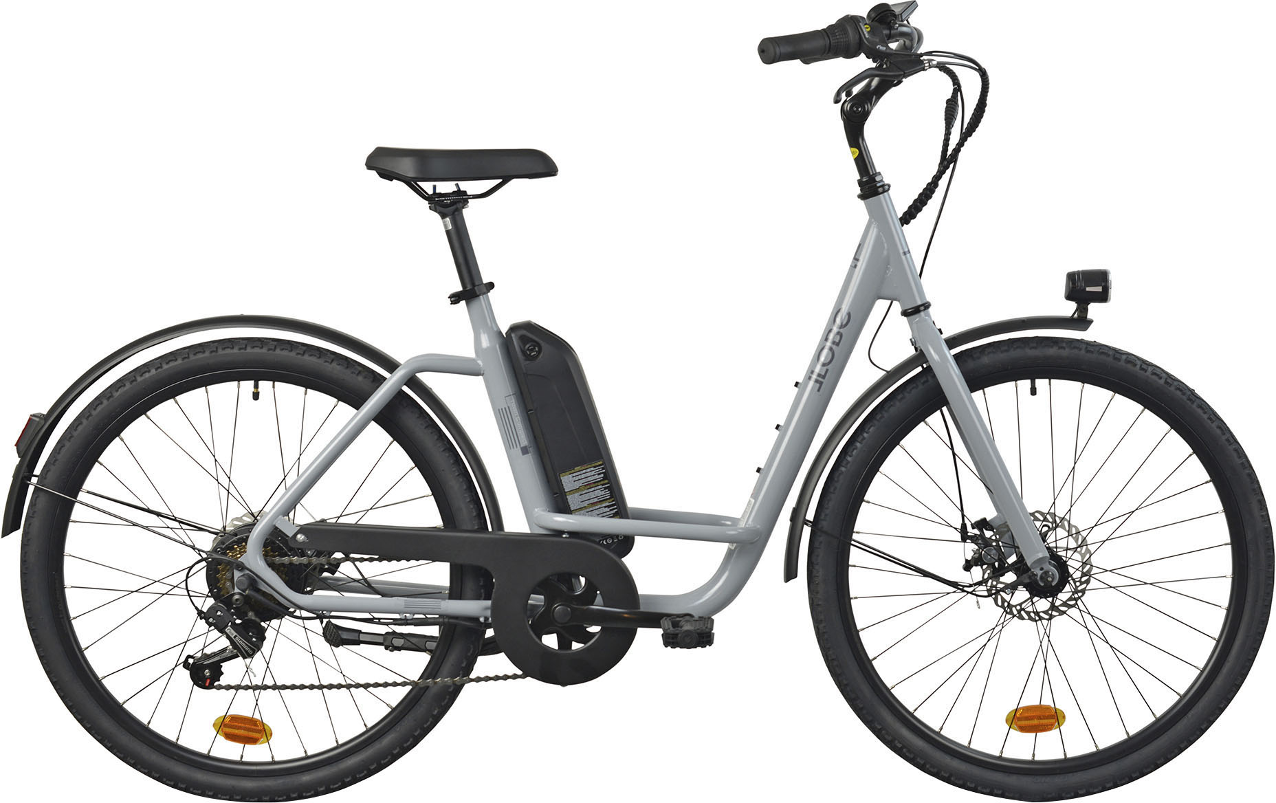 E-Bike LLOBE "City E-Bike 26" Town Compact, grau" Gr. 46, grau (grau, grau), Elektrofahrräder, 46cm, 26 Zoll (66,04cm) Image