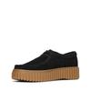 Schnürschuh CLARKS "Torhill Bee", Damen, Gr. 37, schwarz (schwarz sde), Veloursleder, casual, Schuhe, Schnürschuh, Plateausneaker mit modischer Sohle