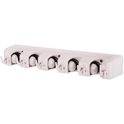 Wandbesenhalter Besenhalter - mit 5 Schlitzen und 6 Haken zur Aufbewahrung von Besen Image