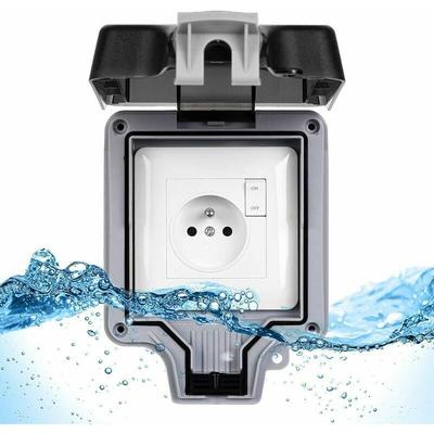Crediri Wasserdichte Außensteckdose IP66 Wasserdichter Außenbereich 16A (mit Schalter) Image
