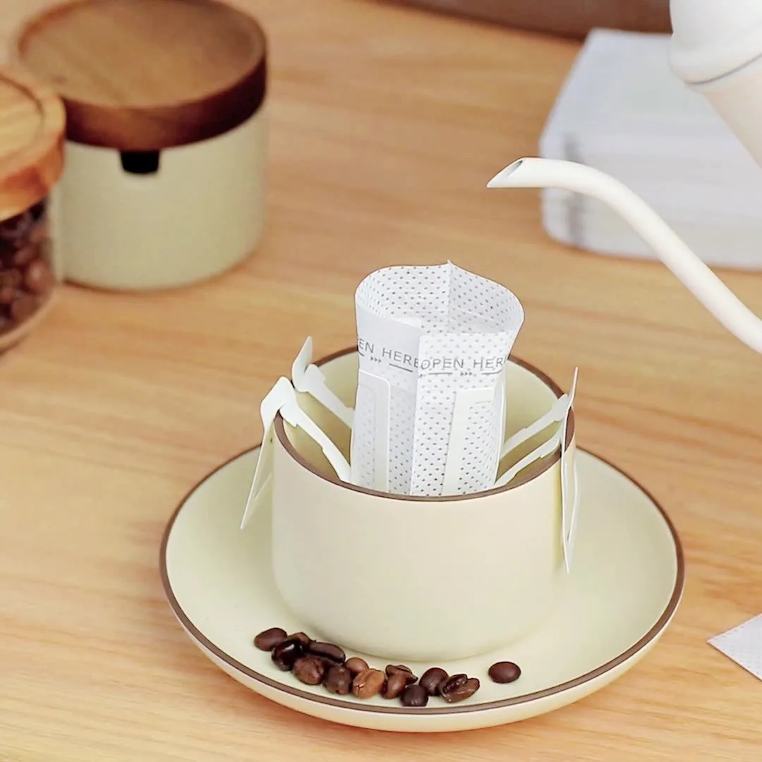 50 stücke Kaffee Filter Taschen Einweg Tropf Kaffee Papier Pack Tragbare Hängen Ohr Espresso Kaffee Zubehör Tee Werkzeug Image