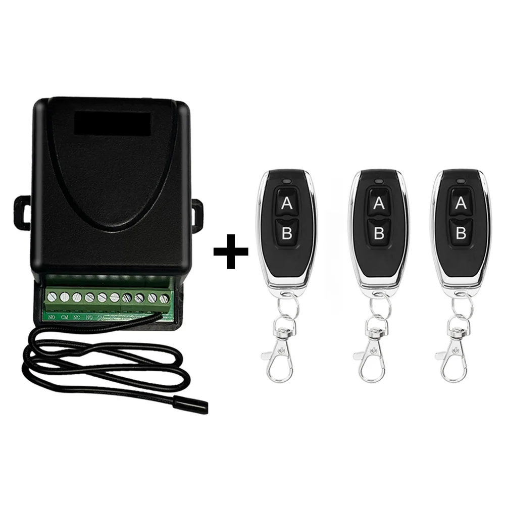 Universal Wireless Fernbedienung Schalter DC 12 V 24 V 2CH Relais Empfänger Modul Mit 2 Kanal RF 433 Mhz Sender Image