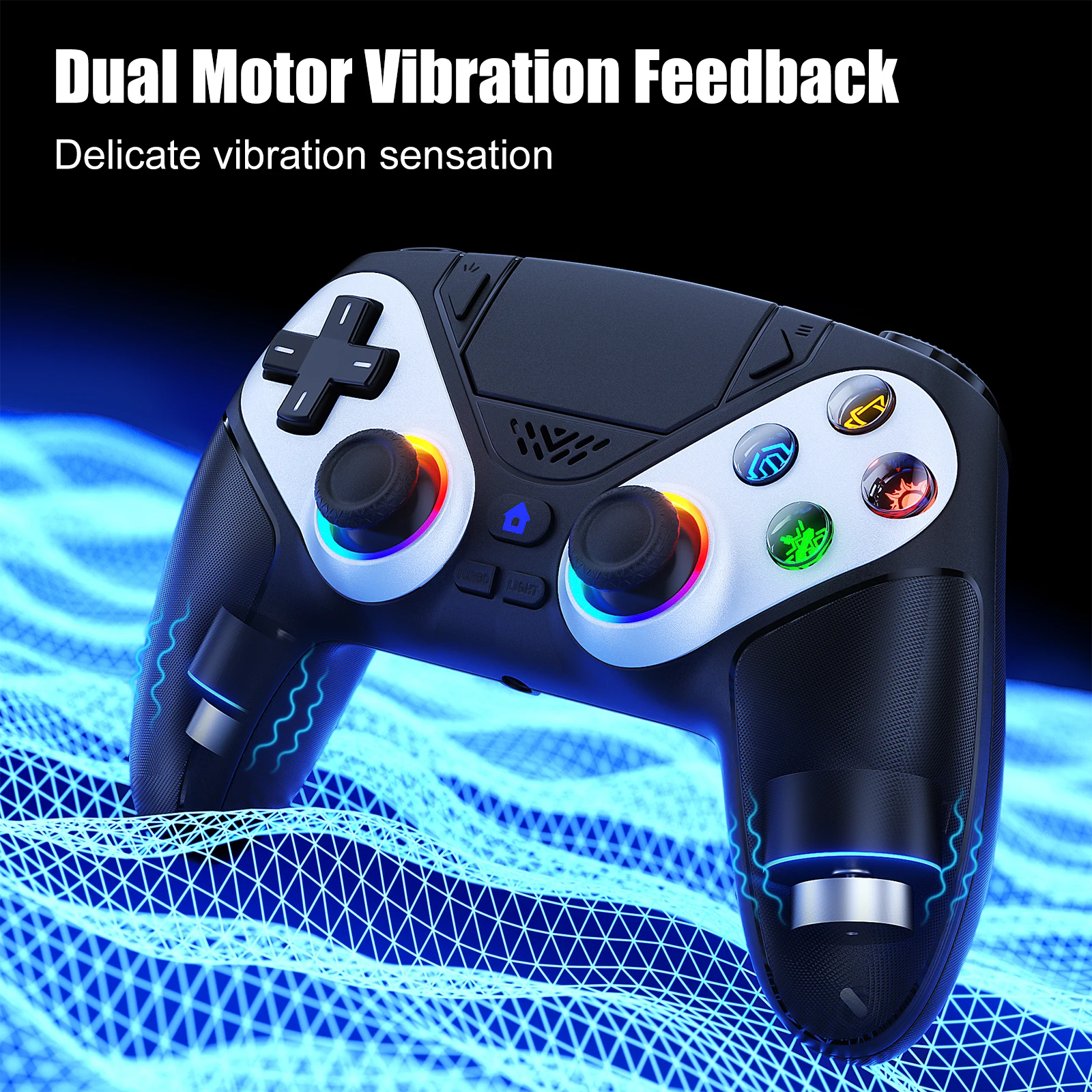 Bluetooth Gamepad Für Playstation 5, Wireless Controller Ps5 Pc Konsole Controller Mit Turbo Dual Sense Vibrate Programmierung Image