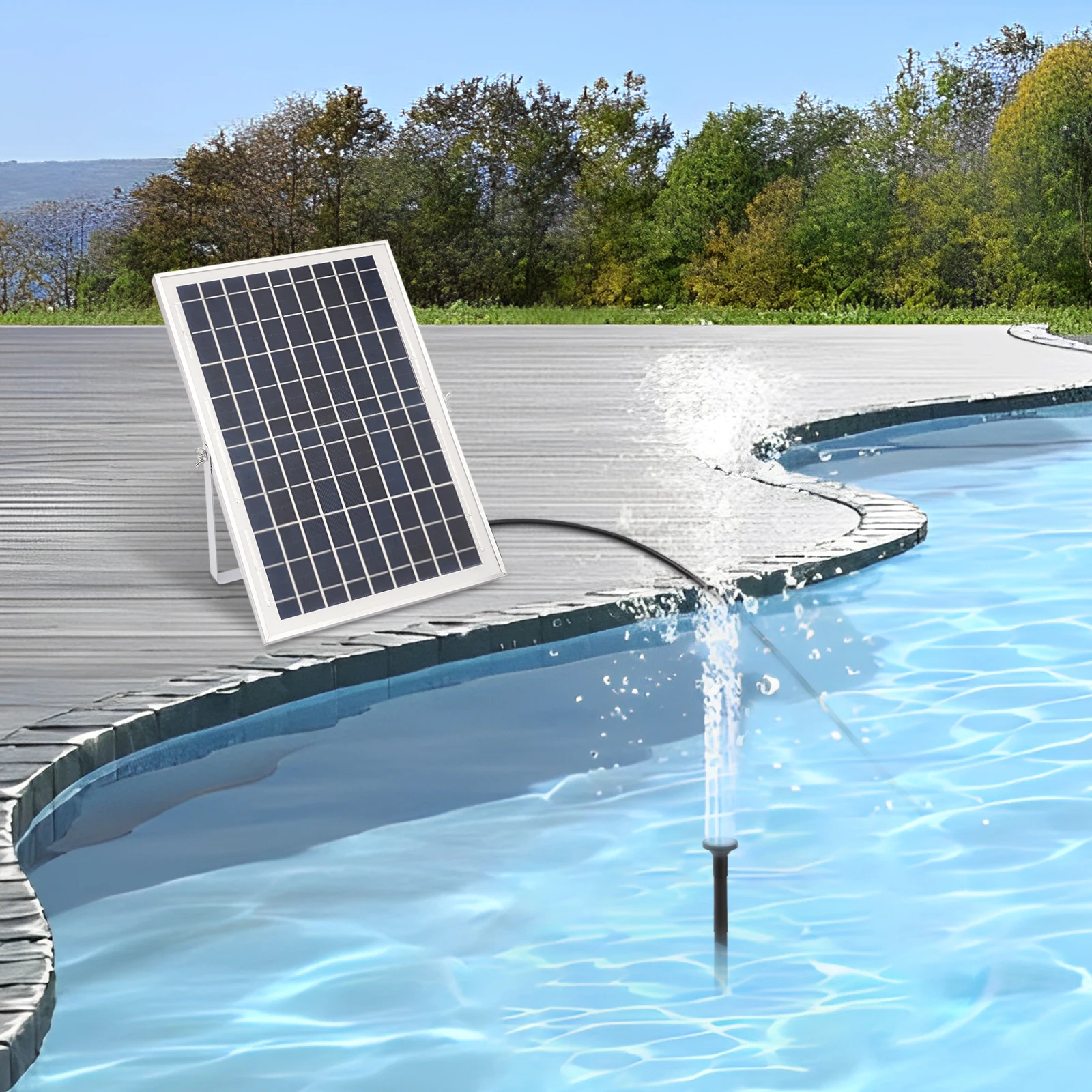 10 W 1000 l/h IP68 Solar-Stream-Pumpe, Solarpumpe, Wasserfallpumpe, Gartenteichbrunnen für Fischteiche, Teiche