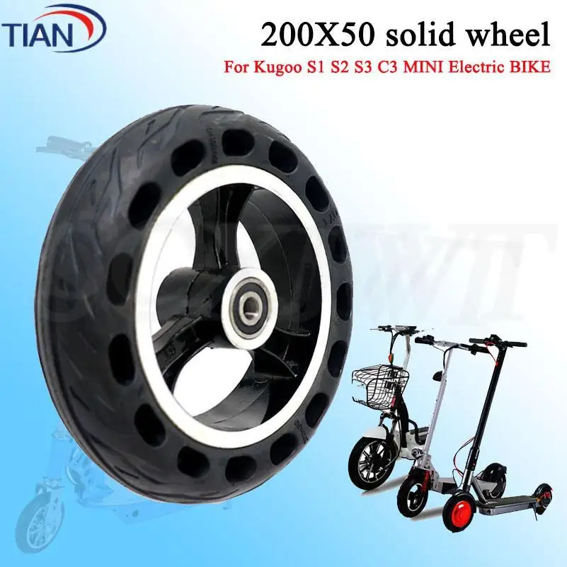 8-Zoll-Vollrad 200X50 mit Radnabe Vollreifen für Kugoo S1 S2 S3 C3 MINI Elektrofahrrad Image