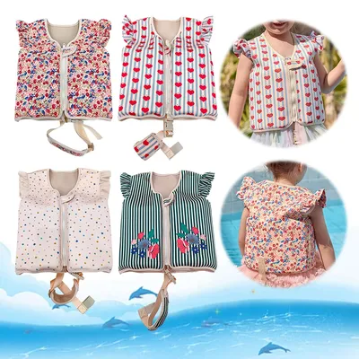 Unisex Children Swimming Aid Buoyancy Clothing Swimming Training Life Jacket Toddler Swim Vest for Kids Age 2 3 4 Years