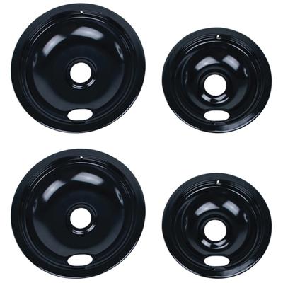 Certified Appliance Accessories Style A Replacement Drip Bowls For Whirlpool, Kenmore And Maytag Ranges, Black, Set Of 4 Bowls
