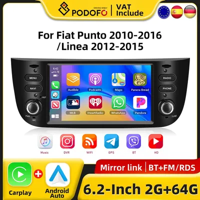 Android 13 CarPlay Car Radio For Fiat Punto 2010-2016 Linea 2012-2015 Intelligent System 2din GPS Stereo autoradio RDS Head Unit