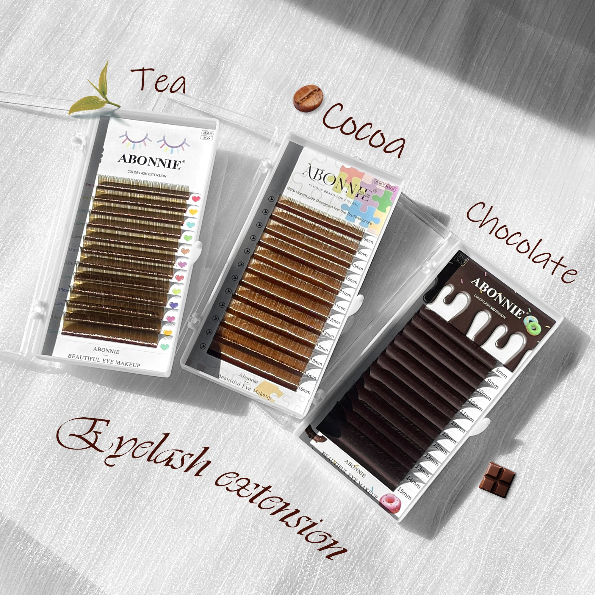 ABONNIE C CC D Curl Naturbraune Wimpernverlängerung Kaschmir Weiche klassische dunkelbraune Wimpernverlängerung Image