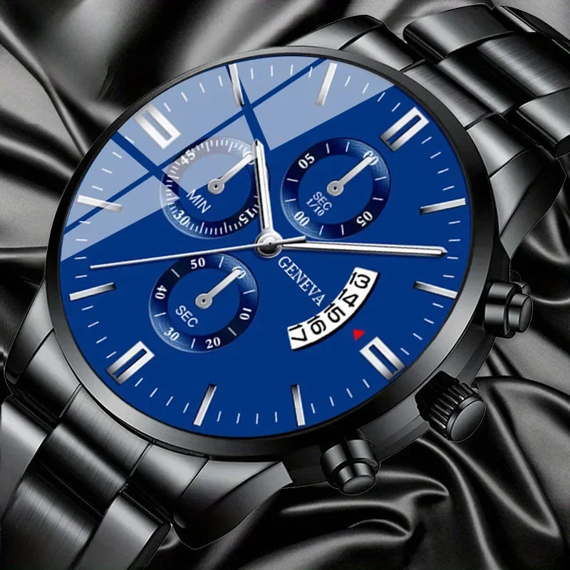 Mode Einfache Herrenuhr Runde Analog Legierung Männliche Uhr Business Casual männer Quarz-armbanduhr Ramadan Vatertagsgeschenk Image