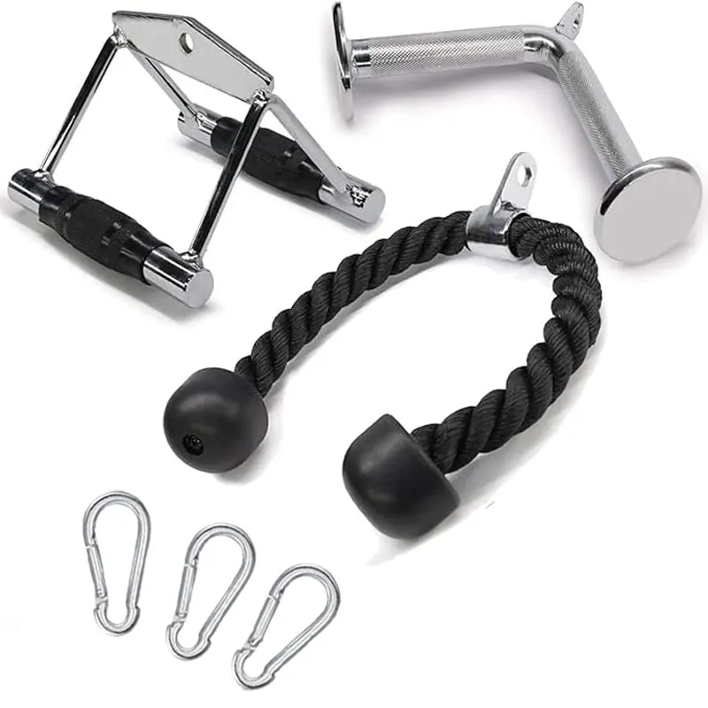 Doppelkopf-Seil-Pulldown-Befestigungsset für Fitnessstudio, Krafttrainingsgeräte, Griffe für Big Bird, Zubehör für Fitnessgeräte Image
