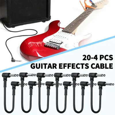 20-4PCS 15cm 6,35mm Leichte Gitarre Elektrische Effekt Pedal Kabel Verstärker Patchkabel Gitarre Bass gitarre Musik Zubehör