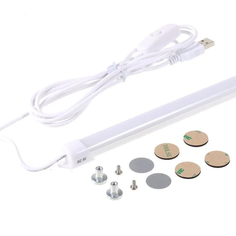 DC5V USB-LED-Streifenlicht – flexible Barlampe für Küchenschrank, Nachttisch, mit Druckschalter, Aluminium, Unterschrank-Nachtbeleuchtung Image