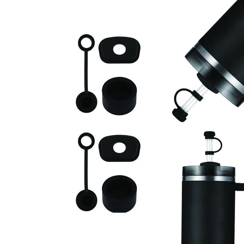 6/12-teiliges Zubehör für Stanley Cup 1.0 2.0 40oz/ 30oz Tumbler Silikon auslaufsicheres Stopper-Set Strohkappen-Leckstopfen Image