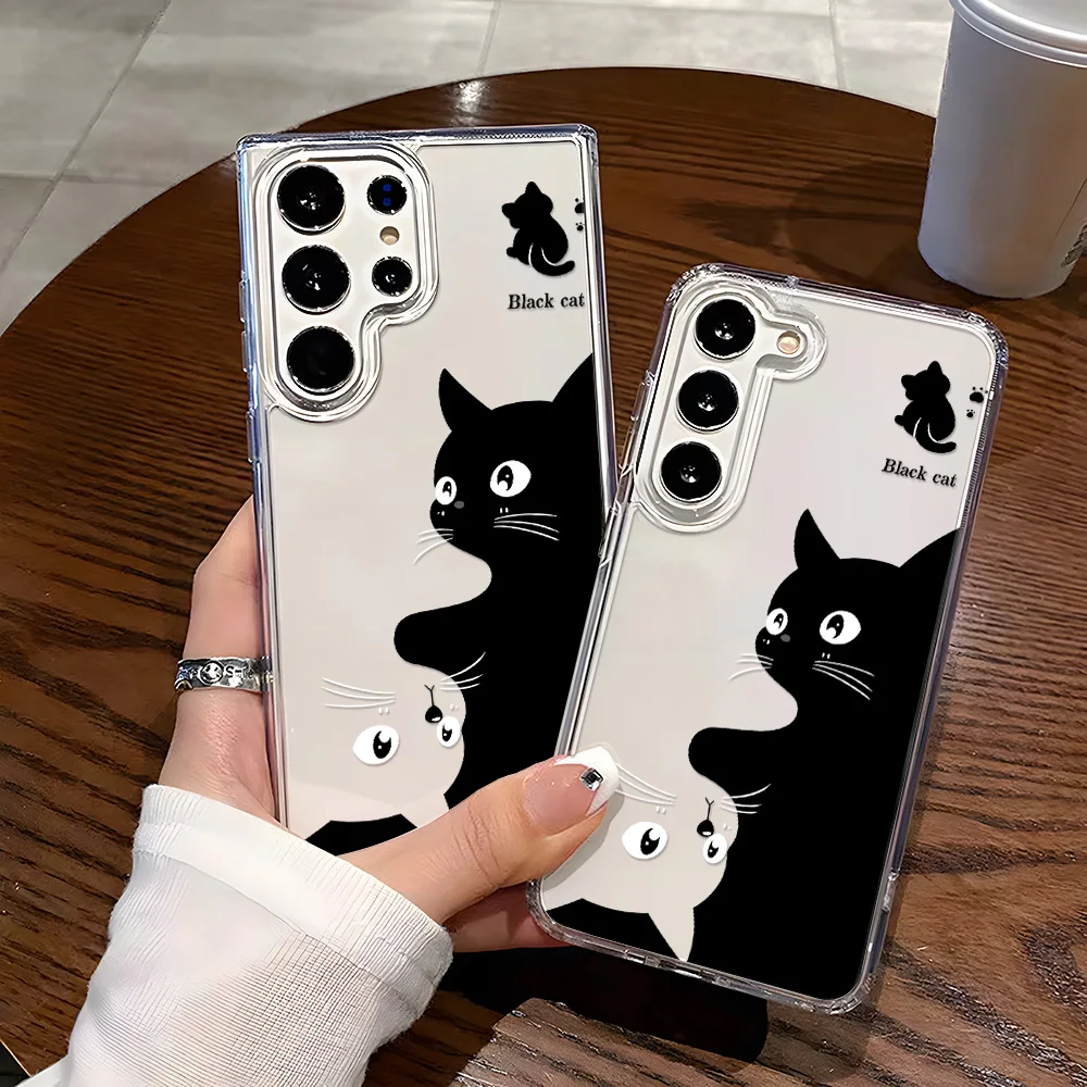 Katze Tier Telefon Fall Für Samsung A56 5G A55 A36 A26 A16 A15 A06 A05s A05 A34 A35 A33 a53 A54 A25 A14 A13 Weiche TPU Abdeckung Funda Image
