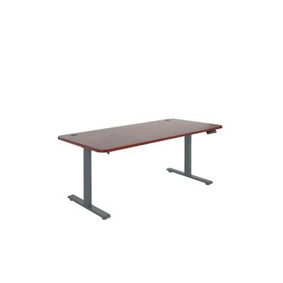 Mendler Schreibtisch HWC-D40, Computertisch, elektrisch höhenverstellbar 160x80cm 53kg ~ Kirsch-Dekor, anthrazit-grau Image