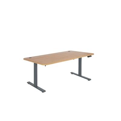 Mendler Schreibtisch HWC-D40, Computertisch, elektrisch höhenverstellbar 160x80cm 53kg ~ braun Struktur, anthrazit-grau Image