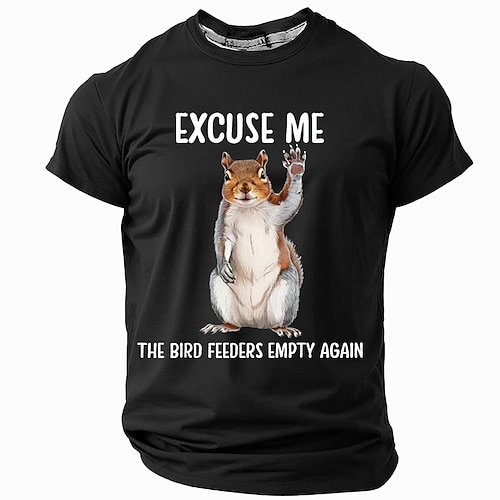 Herren Tiermotiv Lustig T Shirt Kurzarm T-Shirt 3D-Druck Rundhalsausschnitt Hemd Übertrieben Designer Party Straße Lässig Schwarz Rote Blau Sommer Frühling Ganzjahres Bekleidung S M L XL XXL XXXL Image