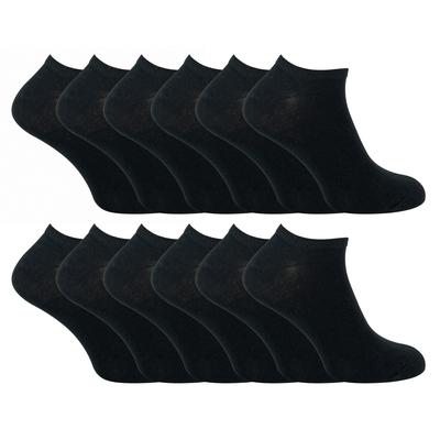 Socken Snob - 12 Paar Multipack Herren Quarter Trainer Socken - Schwarz Image