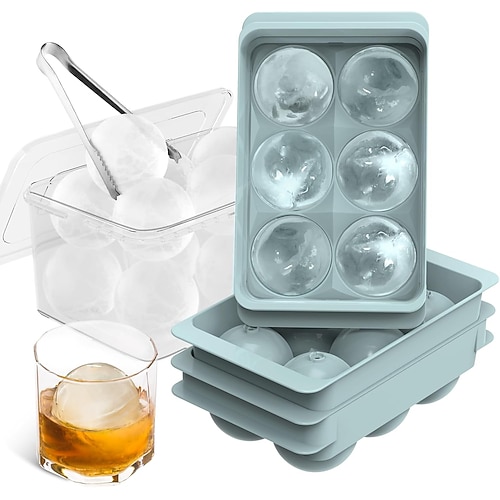 große Eiswürfelformen, große runde Whisky-Eiswürfelbehälter für den Gefrierschrank, leicht zu befüllen Veröffentlichung, Whisky-Bourbon-Cocktail Image