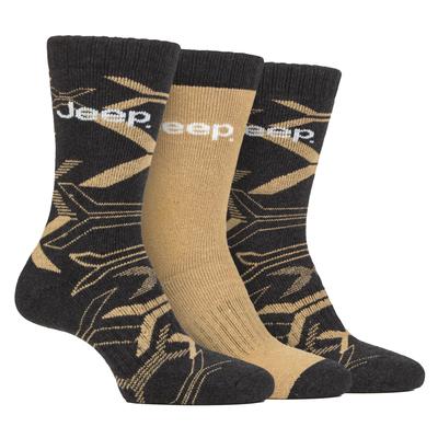 Herren Walking Boot Socken | Jeep | Voll Kissen Anti Blister Camoflauge Socken, gestrickt Recycelt Baumwolle Camo Socken - Khaki / Stein Image