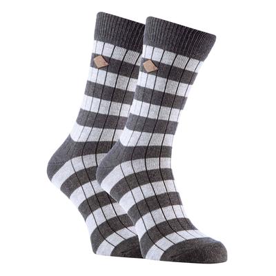 2 Paar Herren Baumwolle gemustert gestreift gerippt Boot Socken Größe Image