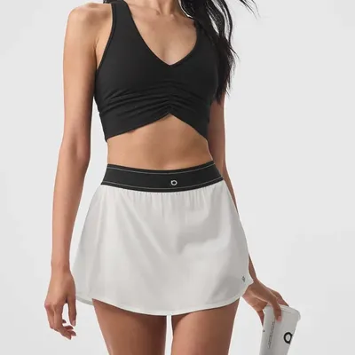 Elegant Fashion Solid Color Tennis Skirt Simple Women's Quick Drying Sports Pants Pocket Running