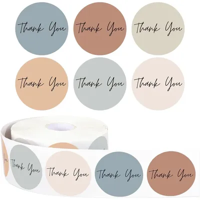 500 Per Roll Thank You Stickers Small Business Labels Sealing Stickers Custom Round Labels for Wedding Favors Packaging Supplies