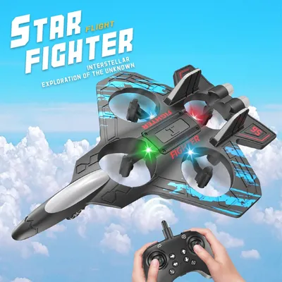 2.4G remote control fighter electric foam glider stunt tumbling UAV hovering helicopter with LED
