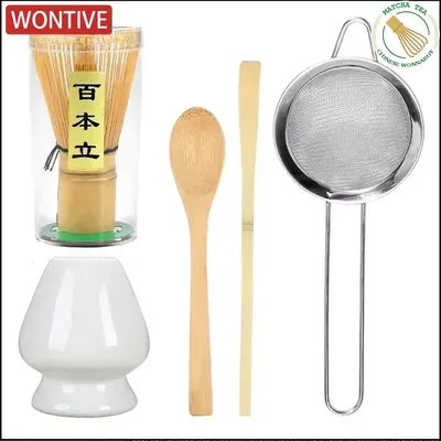 5Pcs Japanese Matcha Tea Set for Beginners Matcha Making Starter Kit with Matcha Whisk Tea Scoop