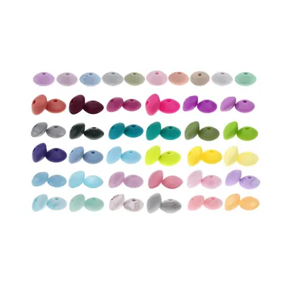 300pc Metallic Marble Silicone Lentil Beads BPA Free Baby Teether Pearl Pacifier Chain Accessories